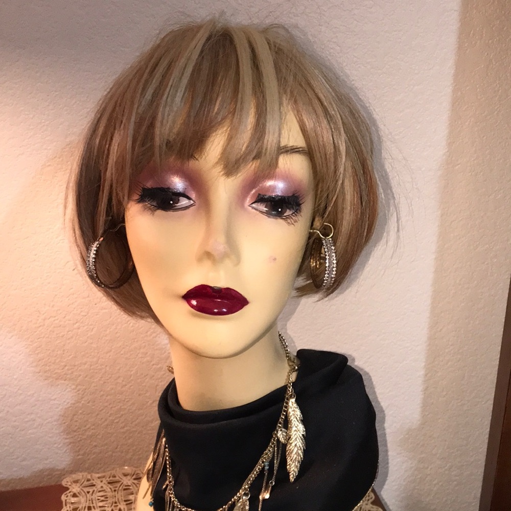 Stylish Brown and Blonde Women's Wig